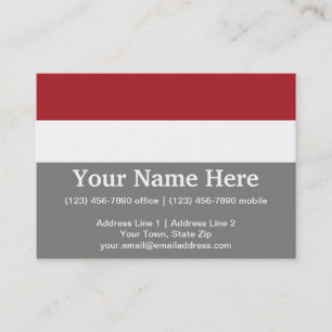 Indonesia Plain Flag Business Card