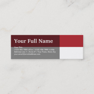 Indonesia Plain Flag Mini Business Card