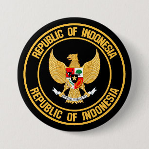 Indonesia Round Emblem 7.5 Cm Round Badge