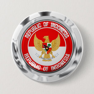 Indonesia Round Emblem 7.5 Cm Round Badge