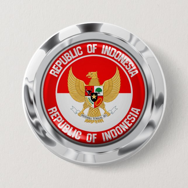 Indonesia Round Emblem 7.5 Cm Round Badge (Front)