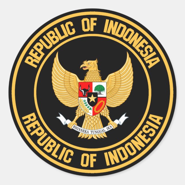 Indonesia Round Emblem Classic Round Sticker (Front)