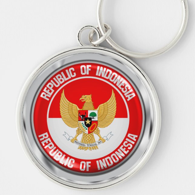 Indonesia Round Emblem Key Ring (Front)