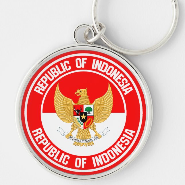 Indonesia Round Emblem Key Ring (Front)