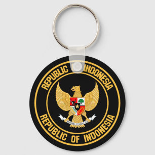 Indonesia Round Emblem Key Ring