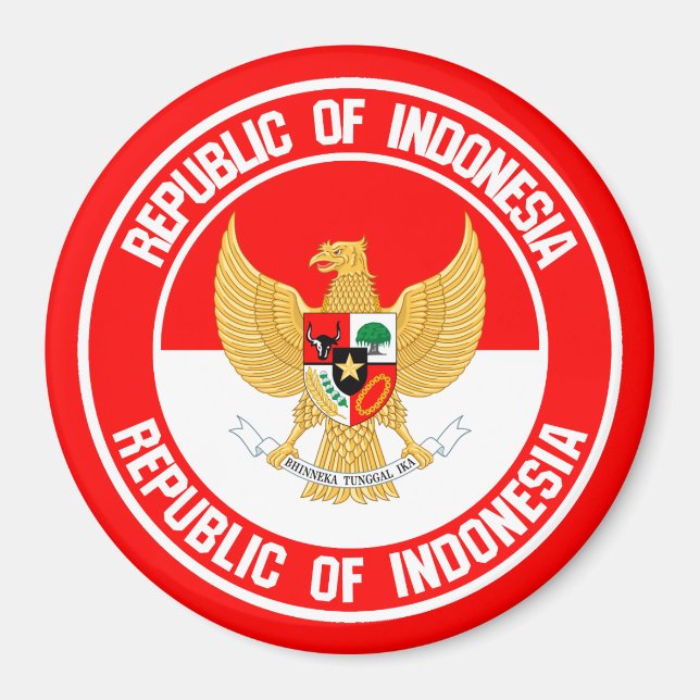Indonesia Round Emblem Magnet (Front)