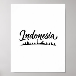 Indonesia Skyline Travel Vacation Outfits Poster