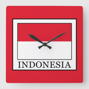 Indonesia Square Wall Clock