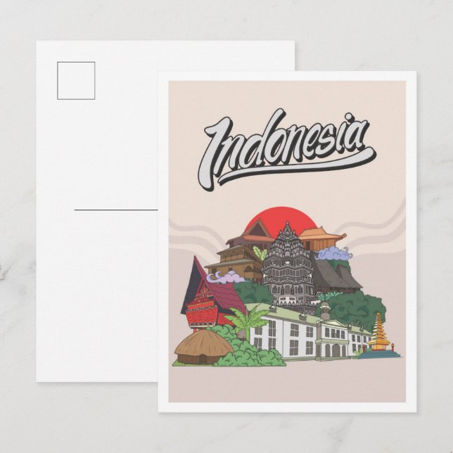 Indonesia Travel Postcard (Front/Back)