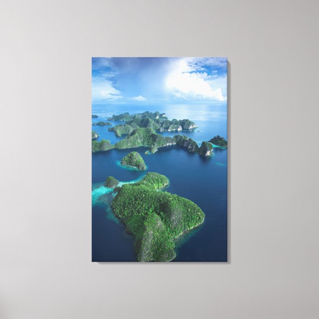 Indonesia, West Papua. Aerial Of Raja Ampat Canvas Print (Front)