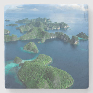 Indonesia, West Papua. Aerial Of Raja Ampat Stone Coaster