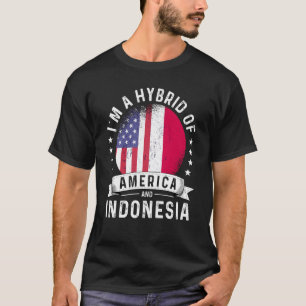 Indonesian American Patriot Grown Flag Humour T-Shirt