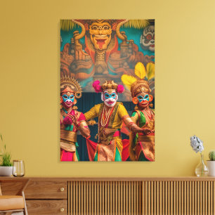 Indonesian Bali Masked Dancers Canvas Print
