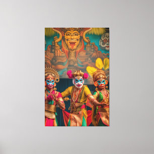 Indonesian Bali Masked Dancers Canvas Print