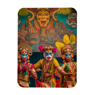 Indonesian Bali Masked Dancers  Magnet