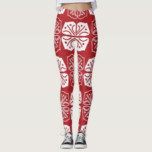 Indonesian Batik Kawung Gurda Design Leggings