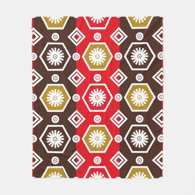 Indonesian batik motifs with very distinctive plan fleece blanket (Front)