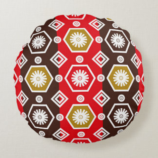 Indonesian batik motifs with very distinctive plan round cushion