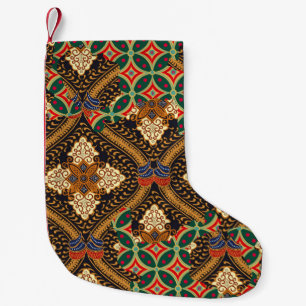 Indonesian batik motifs with very distinctive plan small christmas stocking