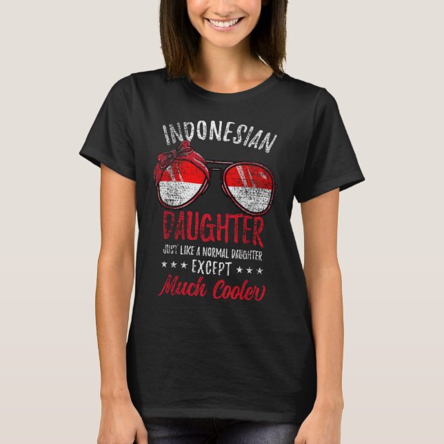 Indonesian Daughter Sunglasses Indonesian Family V T-Shirt (Front)