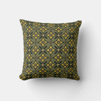 Indonesian Ethnic _ Batik Kawung 04 Green_ Vintage Cushion
