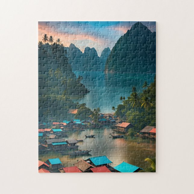 Indonesian Fishing Village  Jigsaw Puzzle (Vertical)