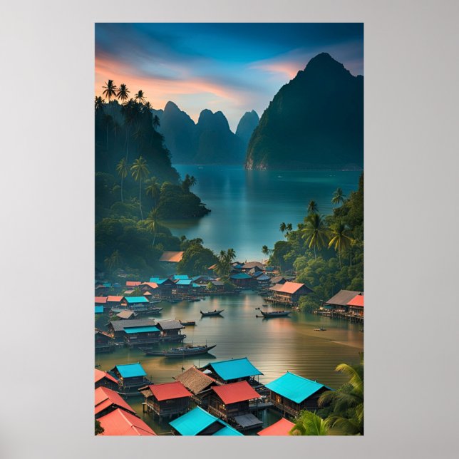 Indonesian Fishing Village  Poster (Front)