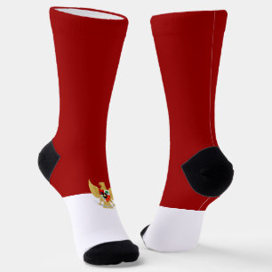 Indonesian flag-emblem socks