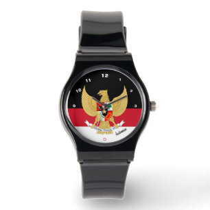 Indonesian Flag Watch, emblem, Indonesia /sports Watch