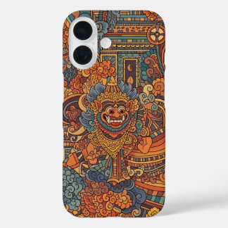 Indonesian indigenous hindu art design iPhone 16 case