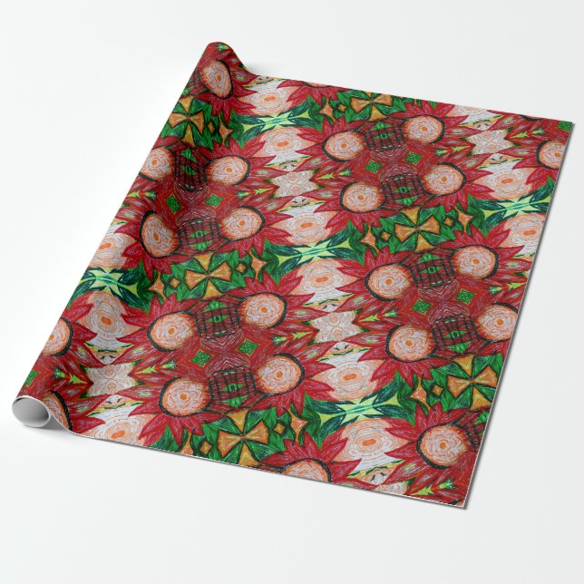 Indonesian Red Wrapping Paper (Unrolled)