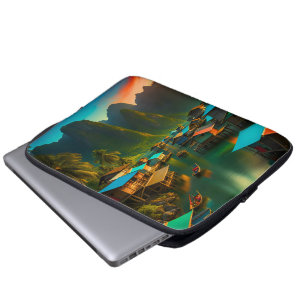Indonesian Small Fishing Village Laptop Sleeve