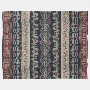 Indonesian Tribal Ikat Textiles Weavings Indonesia Fleece Blanket