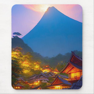 Indonesian Village Sunset Mouse Pad