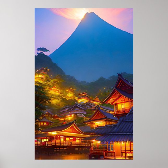Indonesian Village Sunset  Poster (Front)