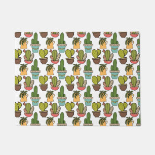 Indoor Cactus & Succulents In Pots Pattern Doormat