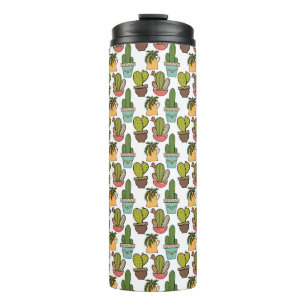 Indoor Cactus & Succulents In Pots Pattern Thermal Tumbler