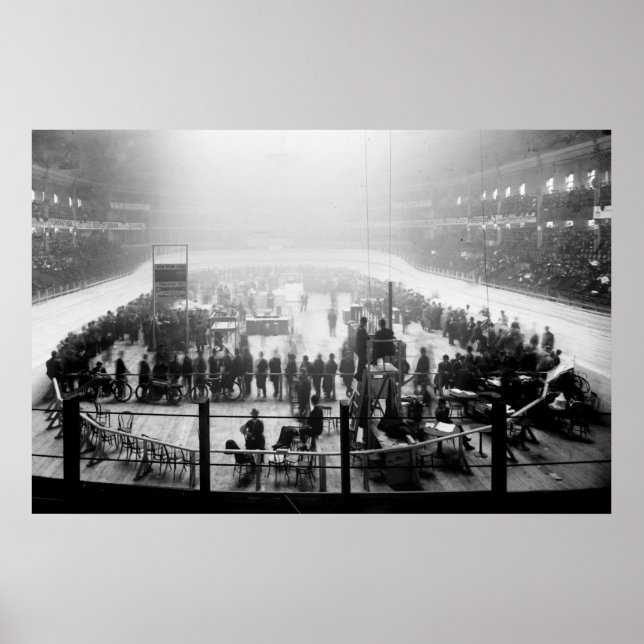 Indoor Motorcycle Race, early 1900s Poster (Front)