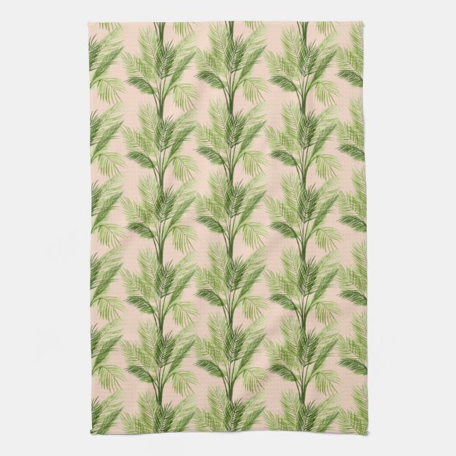 Indoor Oasis | Palm Tree Pattern Tea Towel (Vertical)