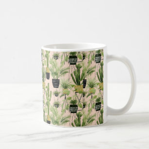 Indoor Oasis   Plant Lineup Pattern Coffee Mug
