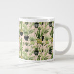 Indoor Oasis | Plant Lineup Pattern Large Coffee Mug<br><div class="desc">Enjoy this fresh creative house plant collection design on a product or wallart piece to enhance and add to the world around you. Artist: Grace Popp</div>