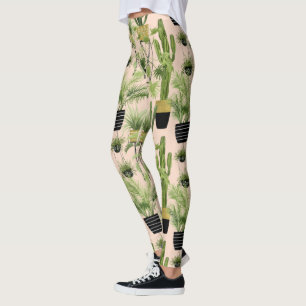 Indoor Oasis   Plant Lineup Pattern Leggings