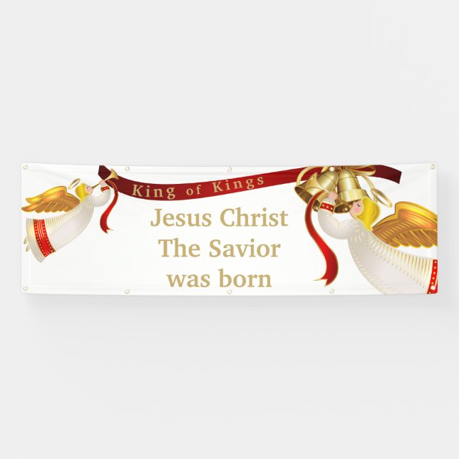 Indoor Outdoor Christmas Banner-King of Kings Banner (Horizontal)