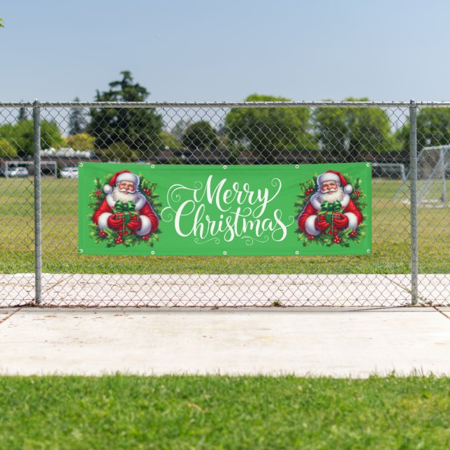 Indoor Outdoor Custom Banner-Merry Christmas Banner (Insitu)