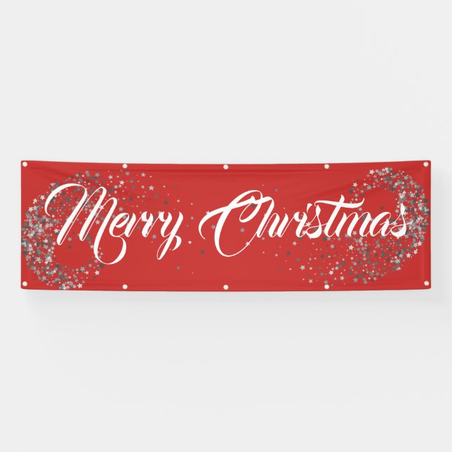 Indoor Outdoor Custom Banner-Merry Christmas Banner (Horizontal)