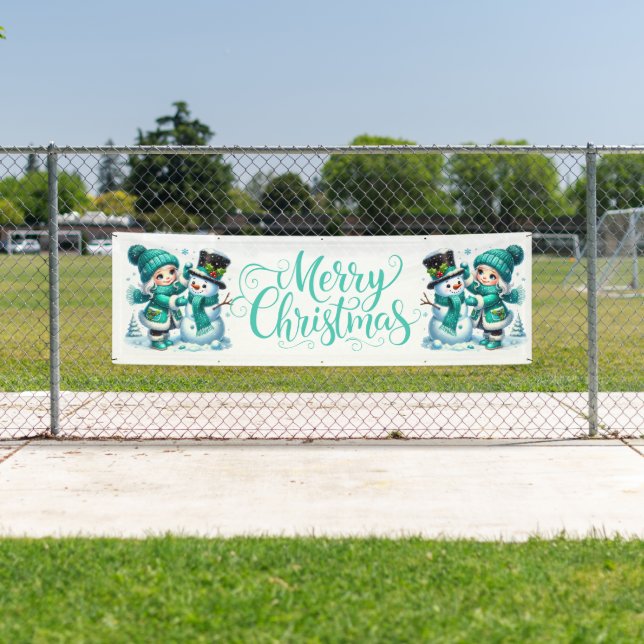 Indoor Outdoor Custom Banner-Merry Christmas Banner (Insitu)