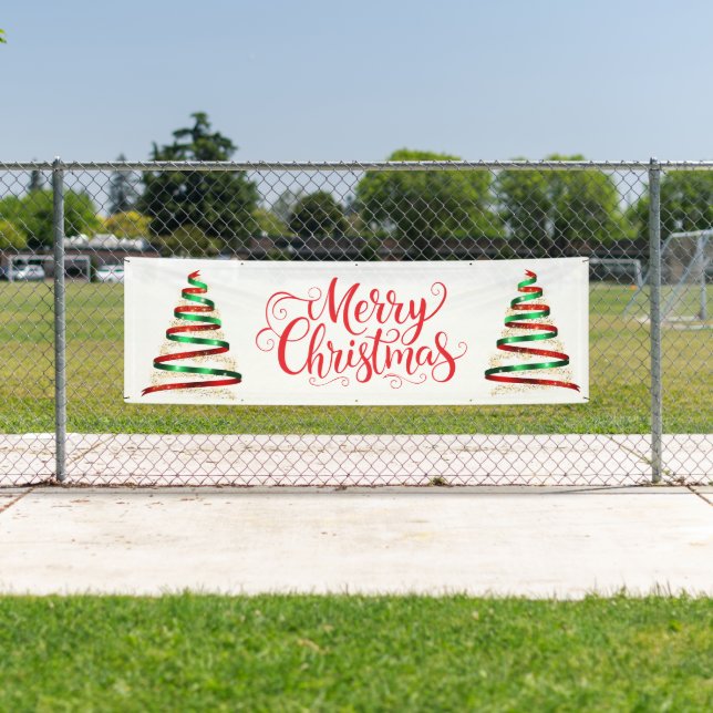 Indoor Outdoor Custom Banner-Merry Christmas Banner (Insitu)