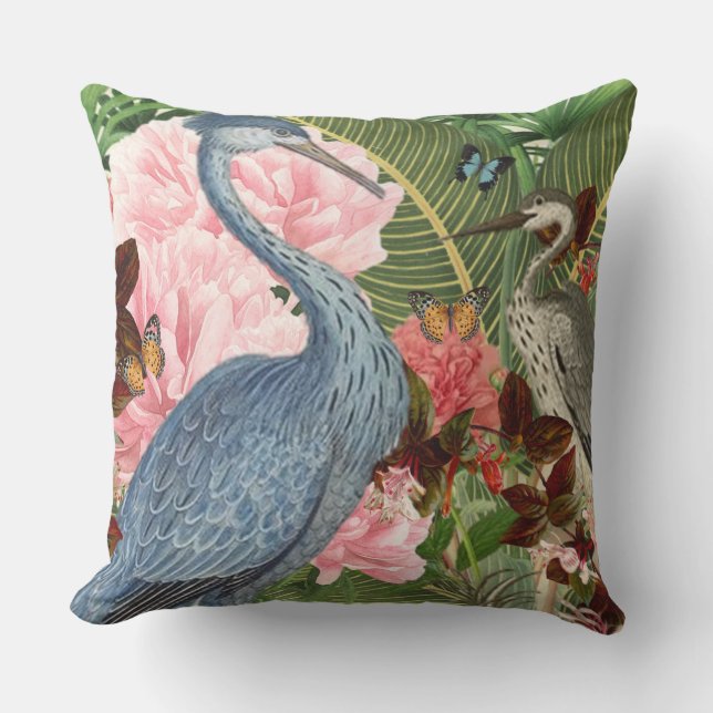 Indoor/Outdoor Herons Throw Pillow (Front)