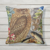 Indoor/Outdoor Owl Throw Pillow/Customisable