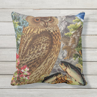 Indoor/Outdoor Owl Throw Pillow/Customisable Cushion